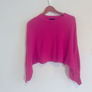 Anthropologie Line and Dot cropped pink sweater